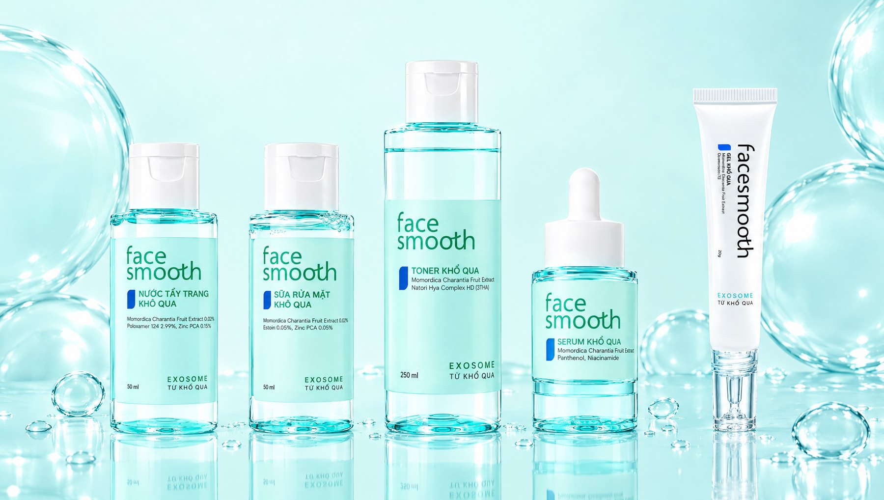 Trọn bộ 5 sản phẩm BST Exosome Khổ Qua